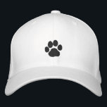 Dog Paw Print | Cool Canine Lover's Embroidered Baseball Cap<br><div class="desc">Paw print cap for dog lovers. Quality embroidered hat,  great for dog rescuers,  canine sports enthusiasts,  dog walkers and dog trainers. Makes a fun gift for dog moms and dog dads. Visit Jenn's Doodle World for more embroidered hats for lovers of many dog breeds.</div>
