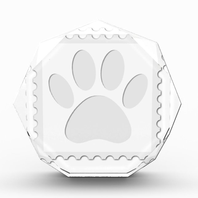 Dog Paw Print Cut Out Award (Front)