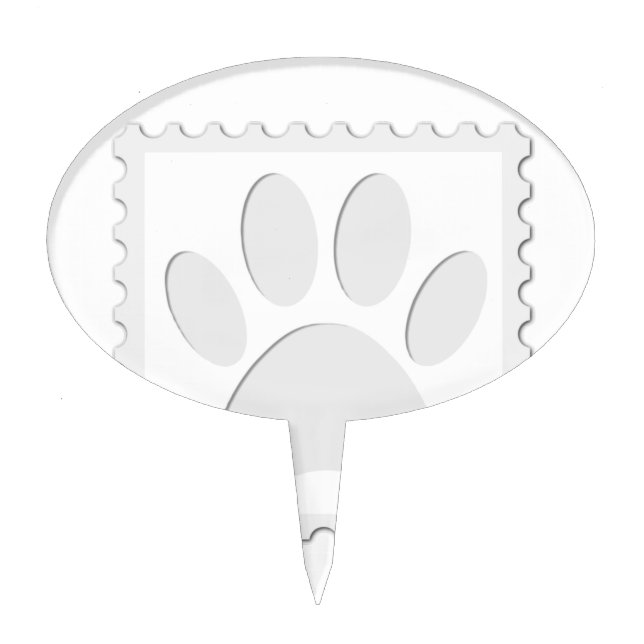 Dog Paw Print Cut Out Cake Topper (Front)