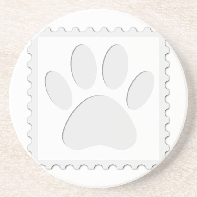 Dog Paw Print Cut Out Drink Coaster (Front)