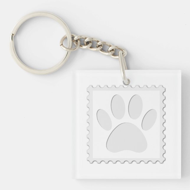Dog Paw Print Cut Out Keychain (Front)