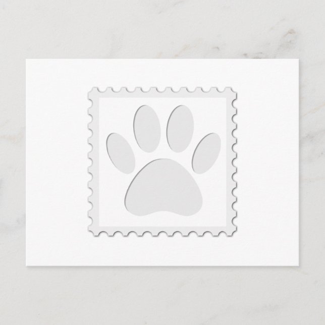 Dog Paw Print Cut Out Postcard (Front)