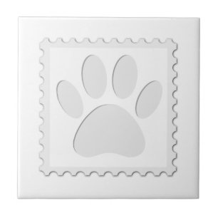 Dog Paw Print Cut Out Tile