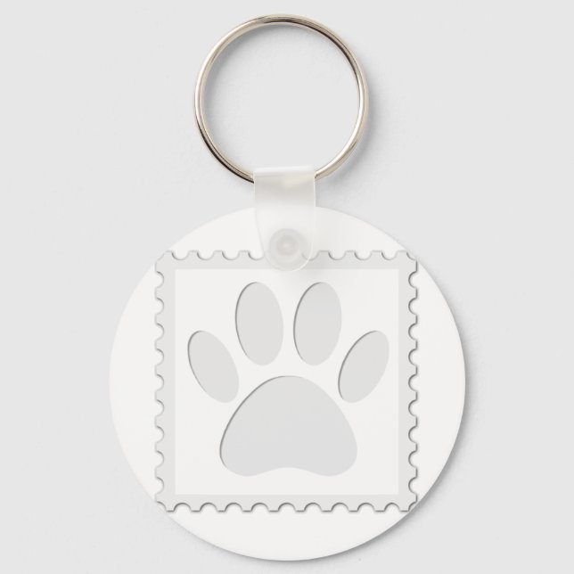 Dog Paw Print Cutout Keychain (Front)