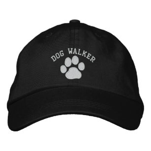 Dog Paw Print   Dog Walker Custom Text Embroidered Baseball Cap