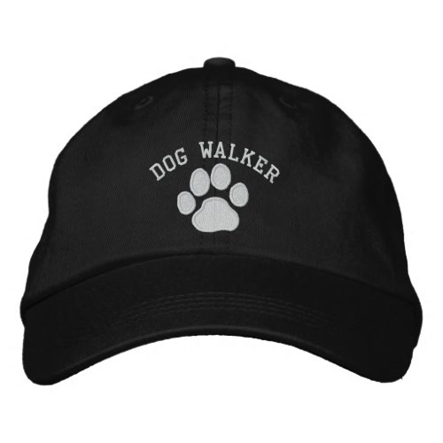 Dog Paw Print  Dog Walker Custom Text Embroidered Baseball Cap