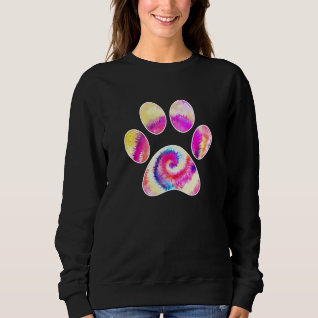 Dog Paw Print Dog Watercolor Paw Sweatshirt (Front)