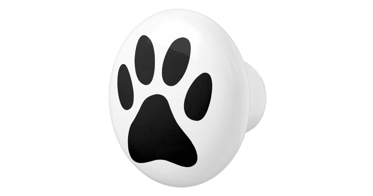 Dog paw print door and drawer pull knobs for pets | Zazzle.com