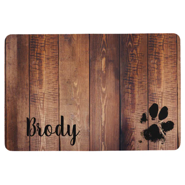 Dog Paw Print Floormat Dog Bowl Placemat Floor Mat Zazzle