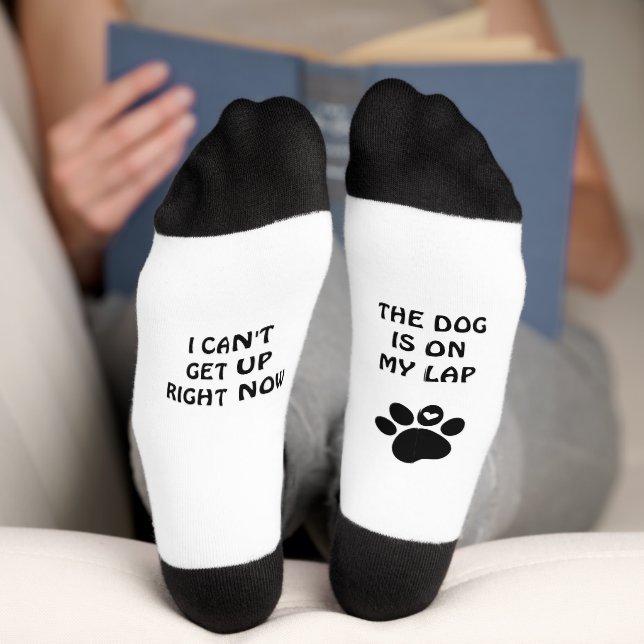 Dog Paw Print & Fun Text  Socks (Bottom)