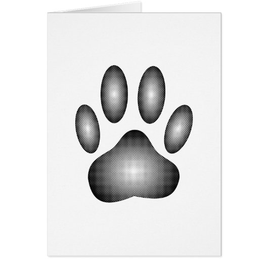 Dog Paw Print In Black and White Gradients (Front)