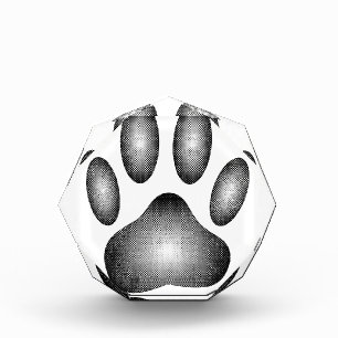 Dog Paw Print In Black and White Gradients Award
