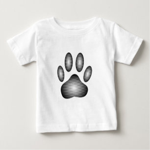 Dog Paw Print In Black and White Gradients Baby T-Shirt