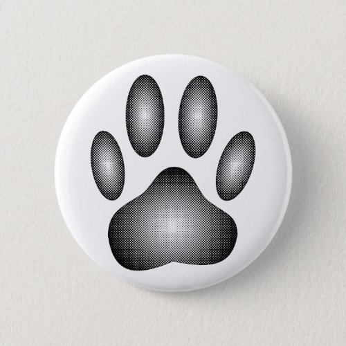 Dog Paw Print In Black and White Gradients Button