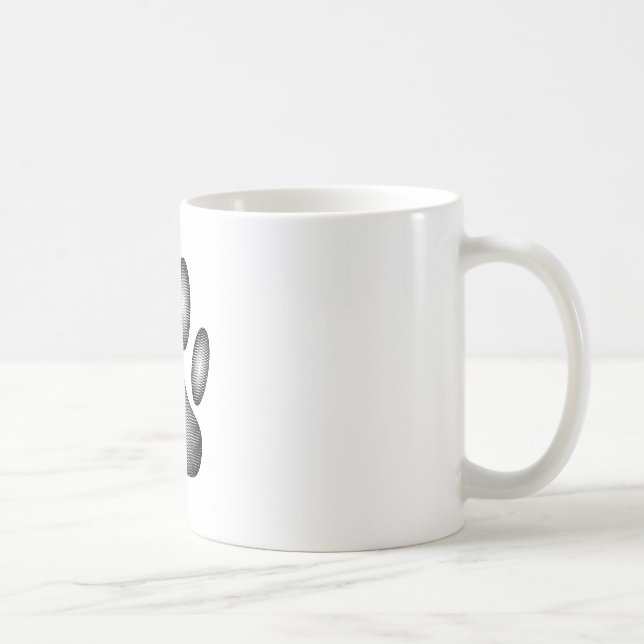 Dog Paw Print In Black and White Gradients Coffee Mug (Right)