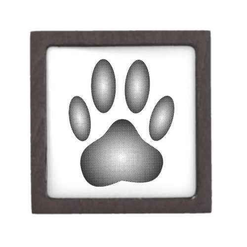 Dog Paw Print In Black and White Gradients Jewelry Box