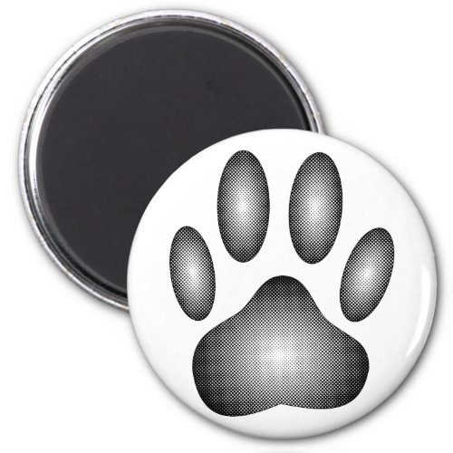 Dog Paw Print In Black and White Gradients Magnet