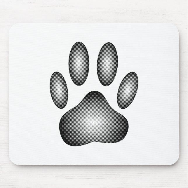 Dog Paw Print In Black and White Gradients Mouse Pad (Front)