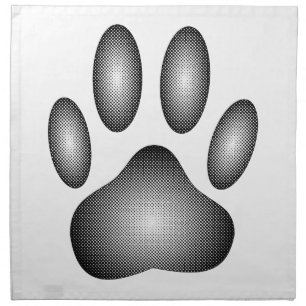 Dog Paw Print In Black and White Gradients Napkin