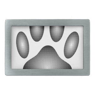 Dog Paw Print In Black and White Gradients Rectangular Belt Buckle
