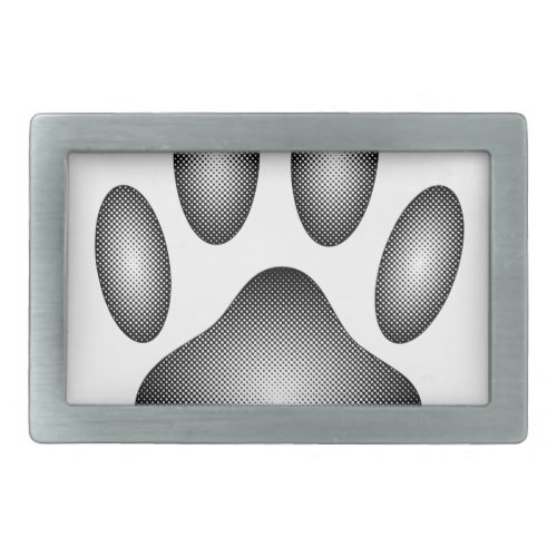 Dog Paw Print In Black and White Gradients Rectangular Belt Buckle