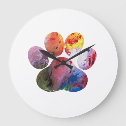 Dog Paw Print Large Clock