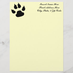 Dog Paw Print Letterhead