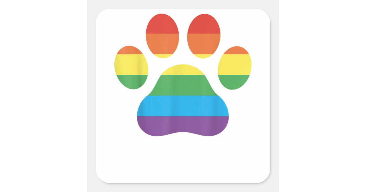 Dog Paw Print LGBTQ Rainbow Flag Gay Pride Ally Do Square Sticker | Zazzle
