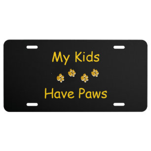 Dog Paw Print License Plate