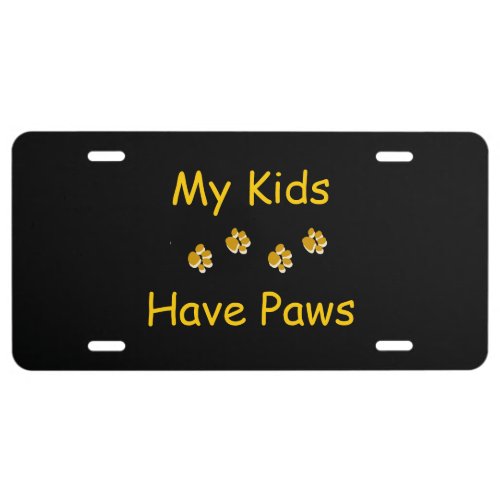Dog Paw Print License Plate