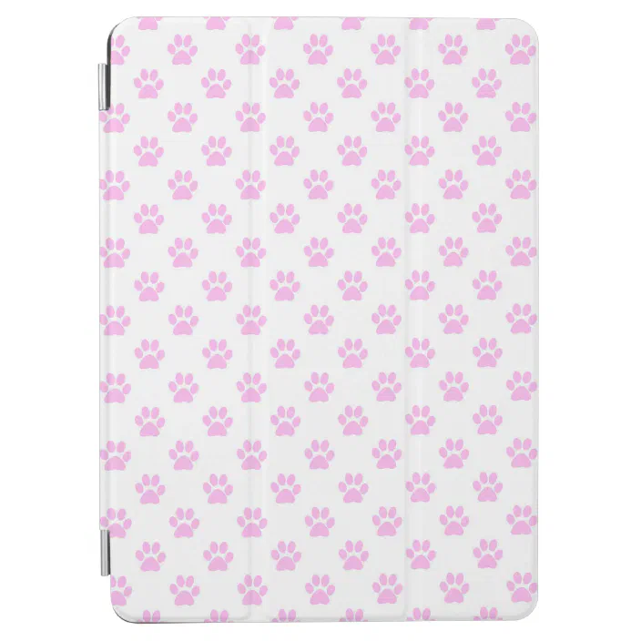 Dog Print Pink White Background iPad Air Cover | Zazzle.com
