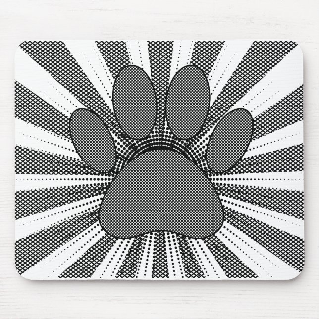 Dog Paw Print Manga Style Mouse Pad (Front)