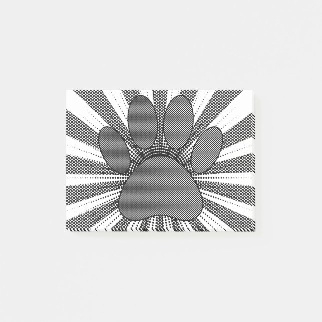 Dog Paw Print Manga Style Post-it Notes (Front)