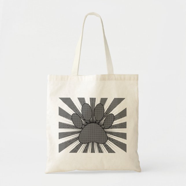 Dog Paw Print Manga Style Tote Bag (Front)