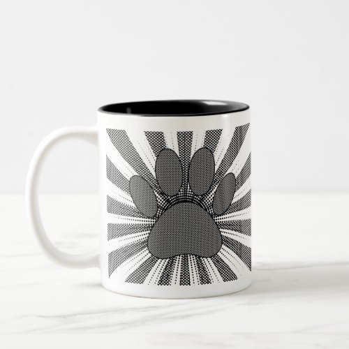 Dog Paw Print Manga Style Two_Tone Coffee Mug