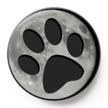 Dog Paw Print Moon Design – Minimal Night Pet Love