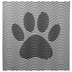 Dog Paw Print On Black And White Waves Cloth Napkin