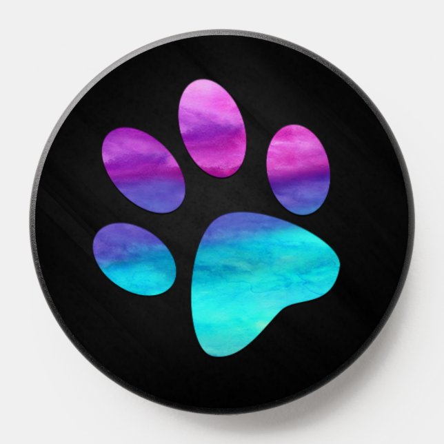 dog paw print on light blue Pet Lover  PopSocket (Popsocket)