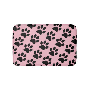 Dog Paw Print Pattern Bathroom Mat