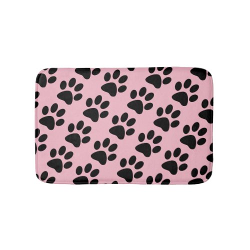 Dog Paw Print Pattern Bathroom Mat