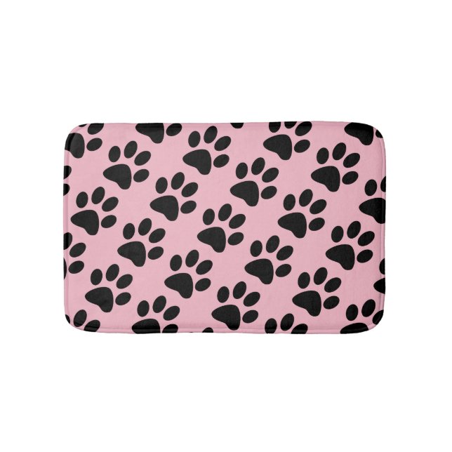 Dog Paw Print Pattern Bathroom Mat (Front)