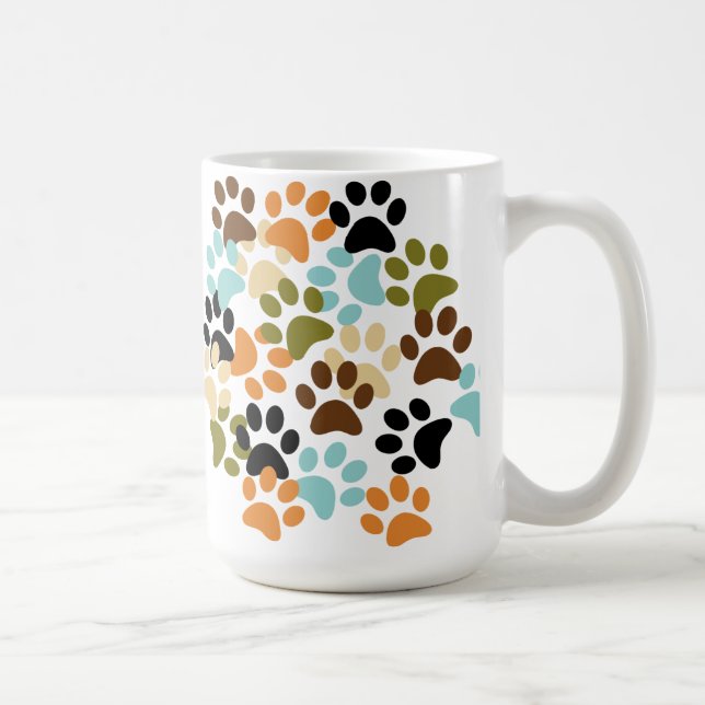 Dog paw print pattern coffee mug (Right)