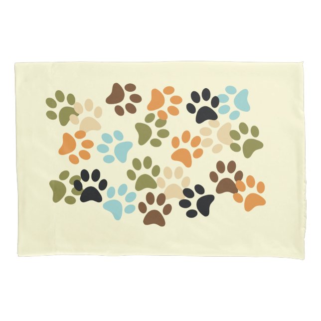 Dog paw print pattern pillowcase (Front-Left)