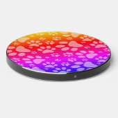 Dog Paw Print Pattern Rainbow Wireless Charger (Front 2)