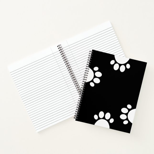 Dog Paw Print Pattern Spiral Notebook (Inside)