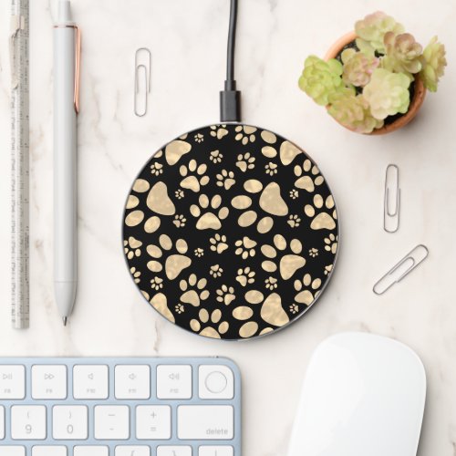 Dog Paw Print Pattern Wireless Charger