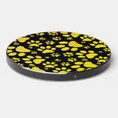 Dog Paw Print Pattern Yellow Wireless Charger (Front 2)