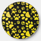 Dog Paw Print Pattern Yellow Wireless Charger (Front)