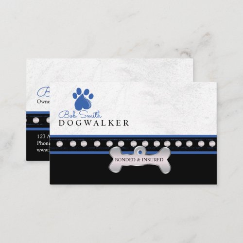Dog paw print personalized name business card