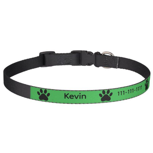 Dog Paw Print Personalized Name Collar (Front)